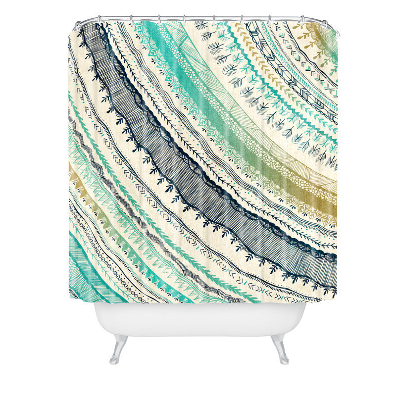 East Urban Home Floral Shower Curtain Wayfair
